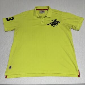 Winchester - Polo Golf Shirt - Men's 3XL - Lime Green Navy Blue  Logo